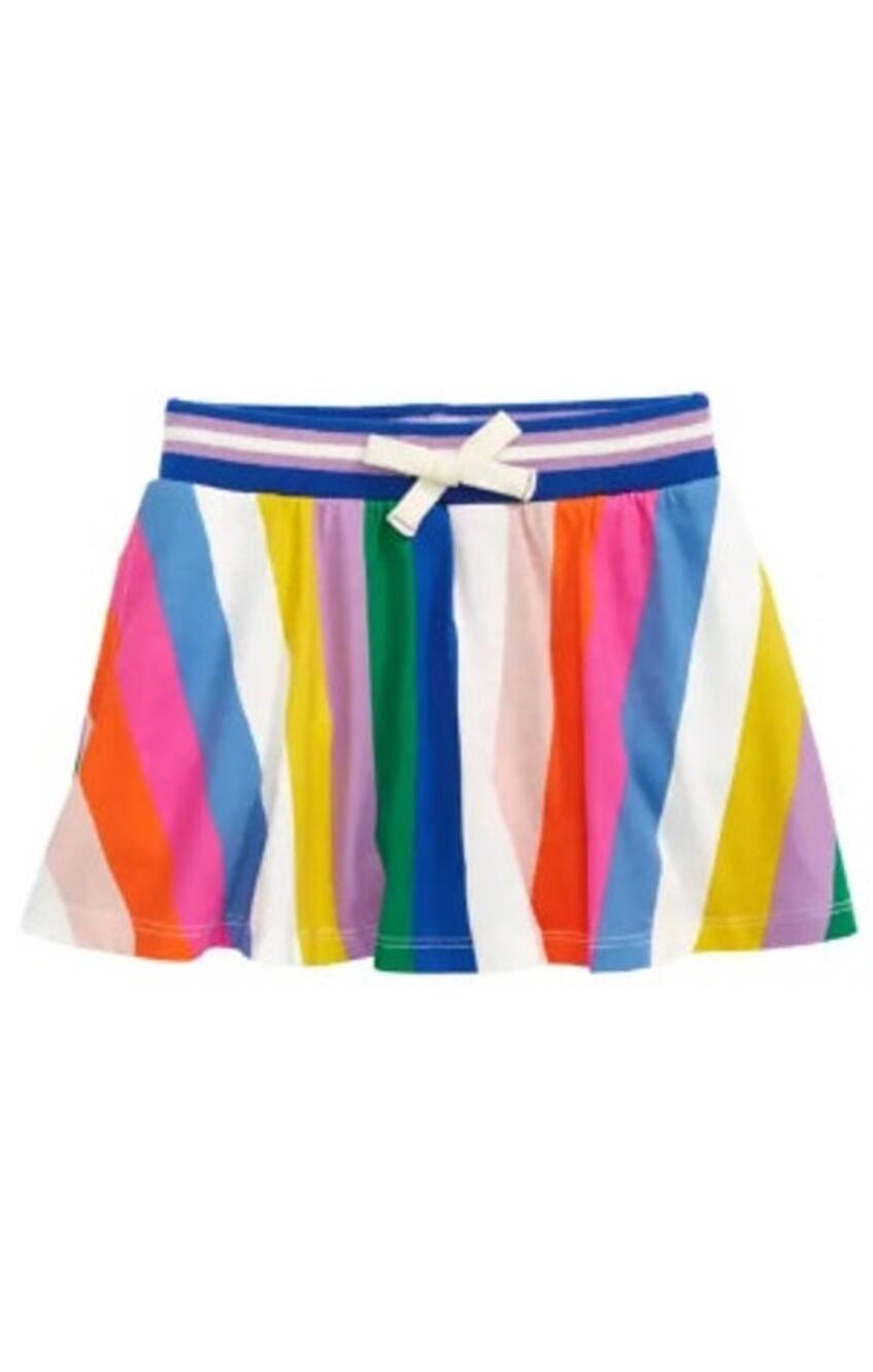 Mini Boden Striped Rainbow Skort in MULTICOLOR (7-8Y)